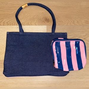 New Lancôme Jean Purse With Makeup Bag